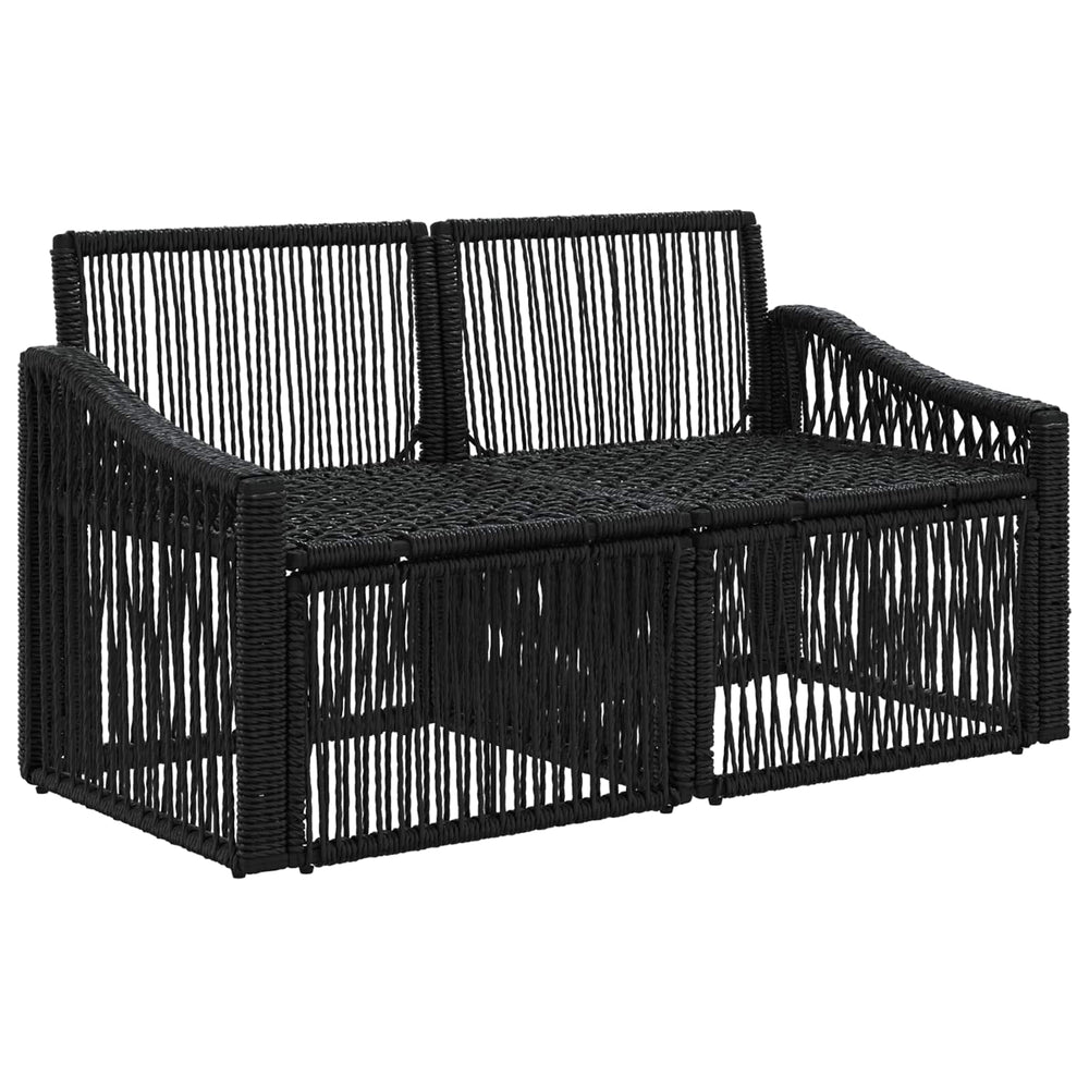 Sodo sofa 2-Vietų skaičius Juoda poliratanas