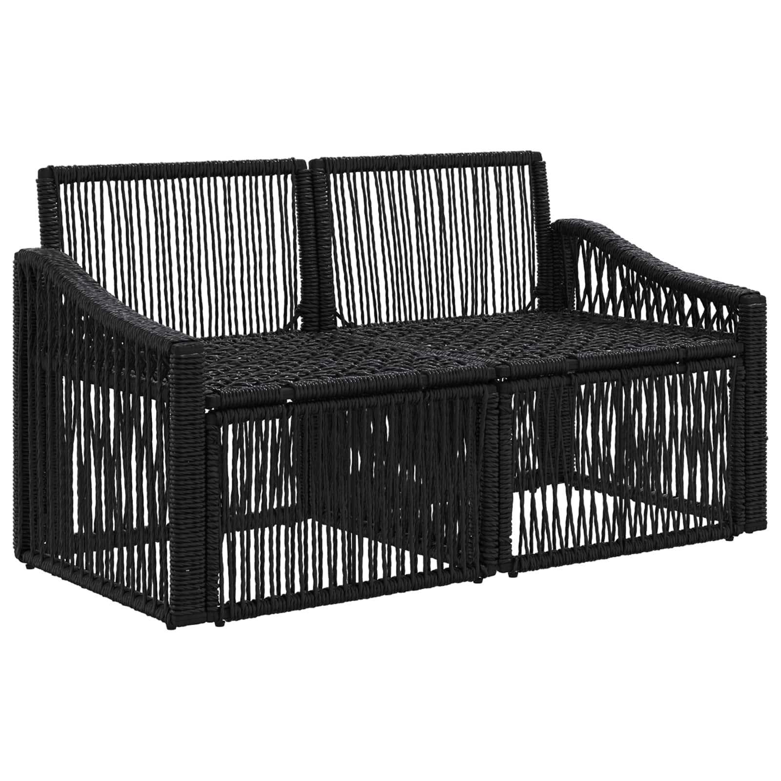 Sodo sofa 2-Vietų skaičius Juoda poliratanas