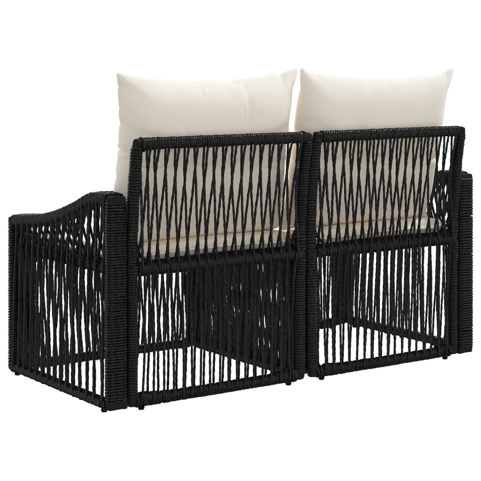 Sodo sofa 2-Vietų skaičius Juoda poliratanas