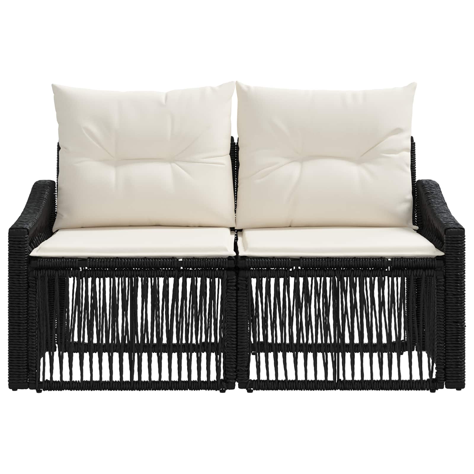 Sodo sofa 2-Vietų skaičius Juoda poliratanas