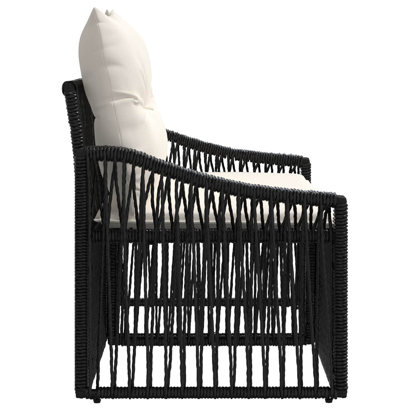 Sodo sofa 2-Vietų skaičius Juoda poliratanas