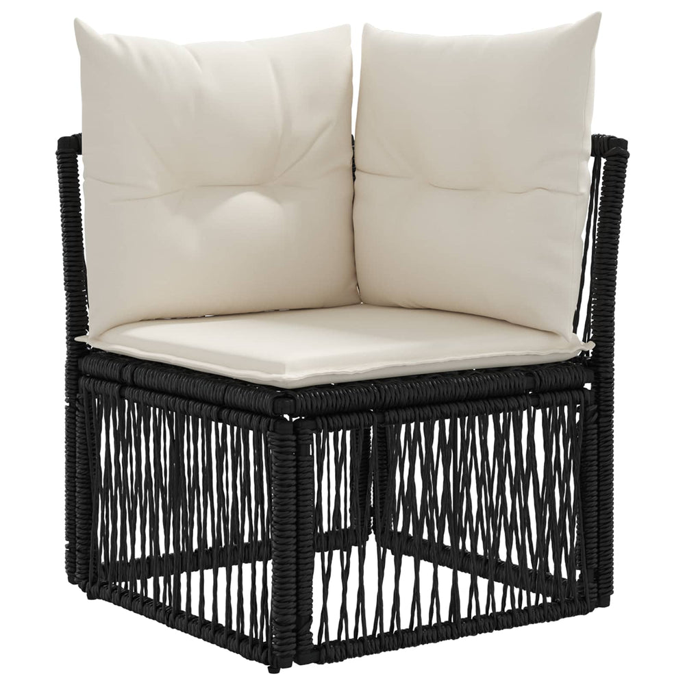 Kampinė sofa Juoda poliratanas