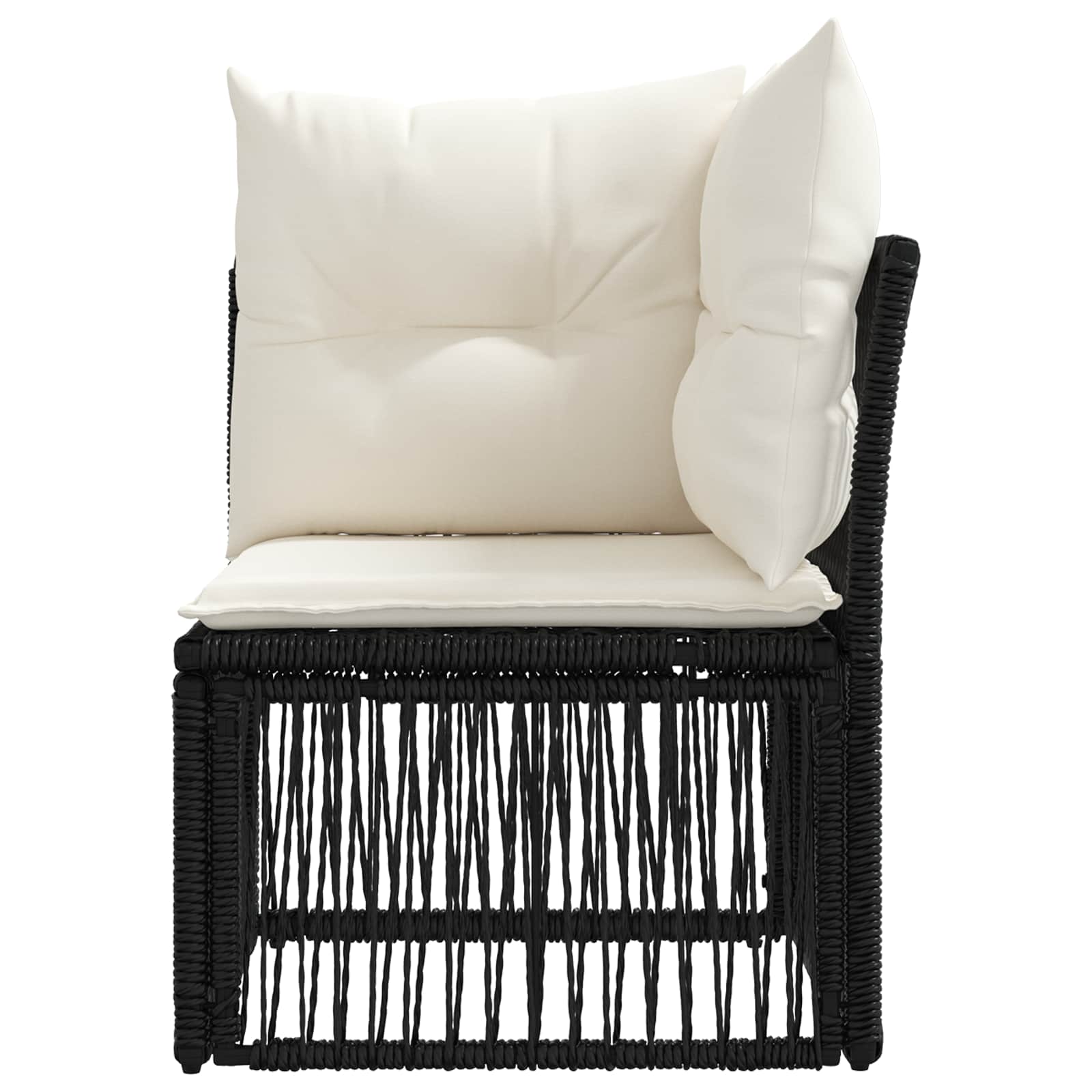 Kampinė sofa Juoda poliratanas