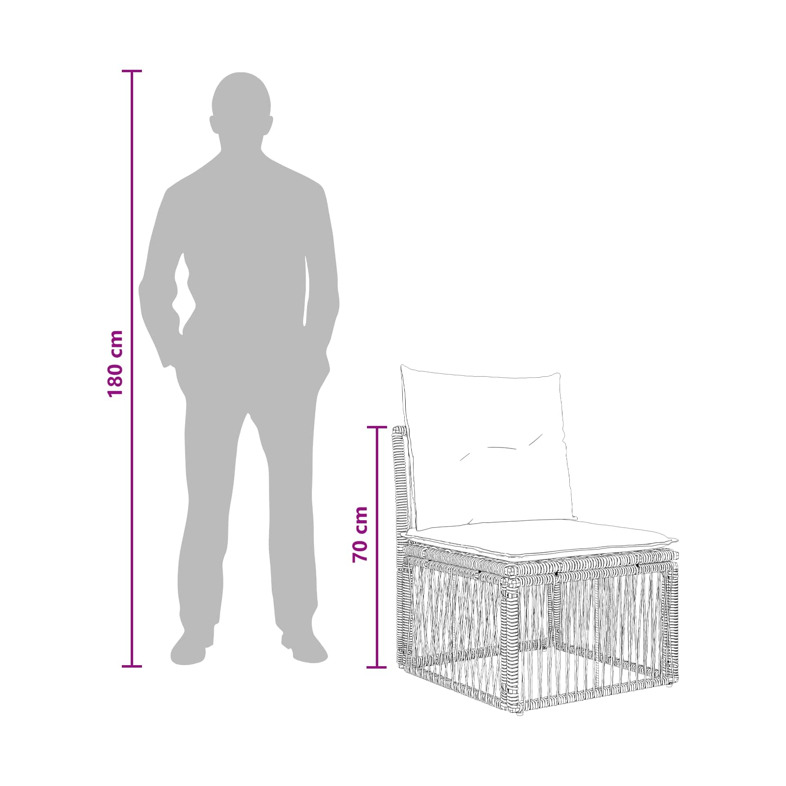 Be porankio sofa Smėlio poliratanas