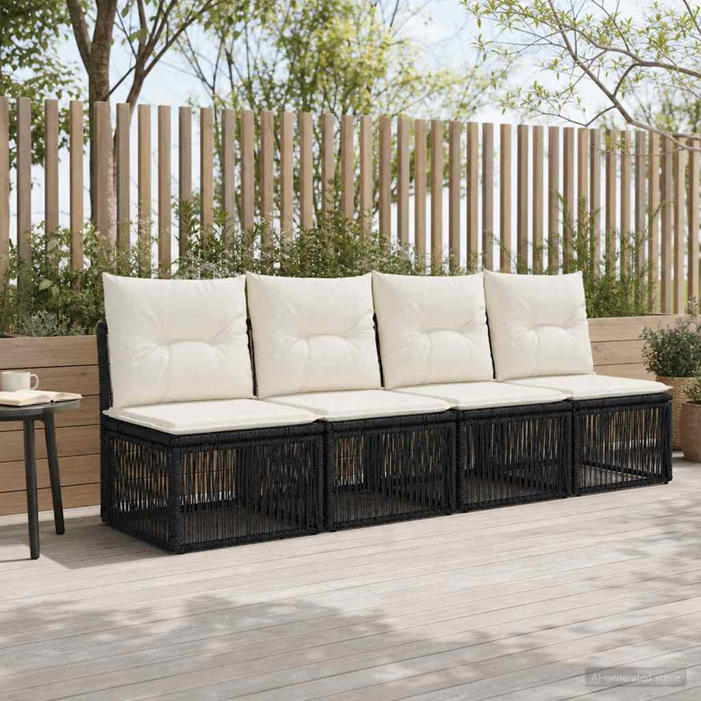 Sofa su keturiomis vietomis 4 pcs 4-Vietų skaičius Juoda