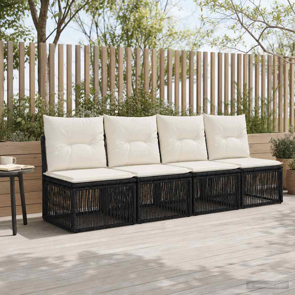 Sofa su keturiomis vietomis 4 pcs 4-Vietų skaičius Juoda