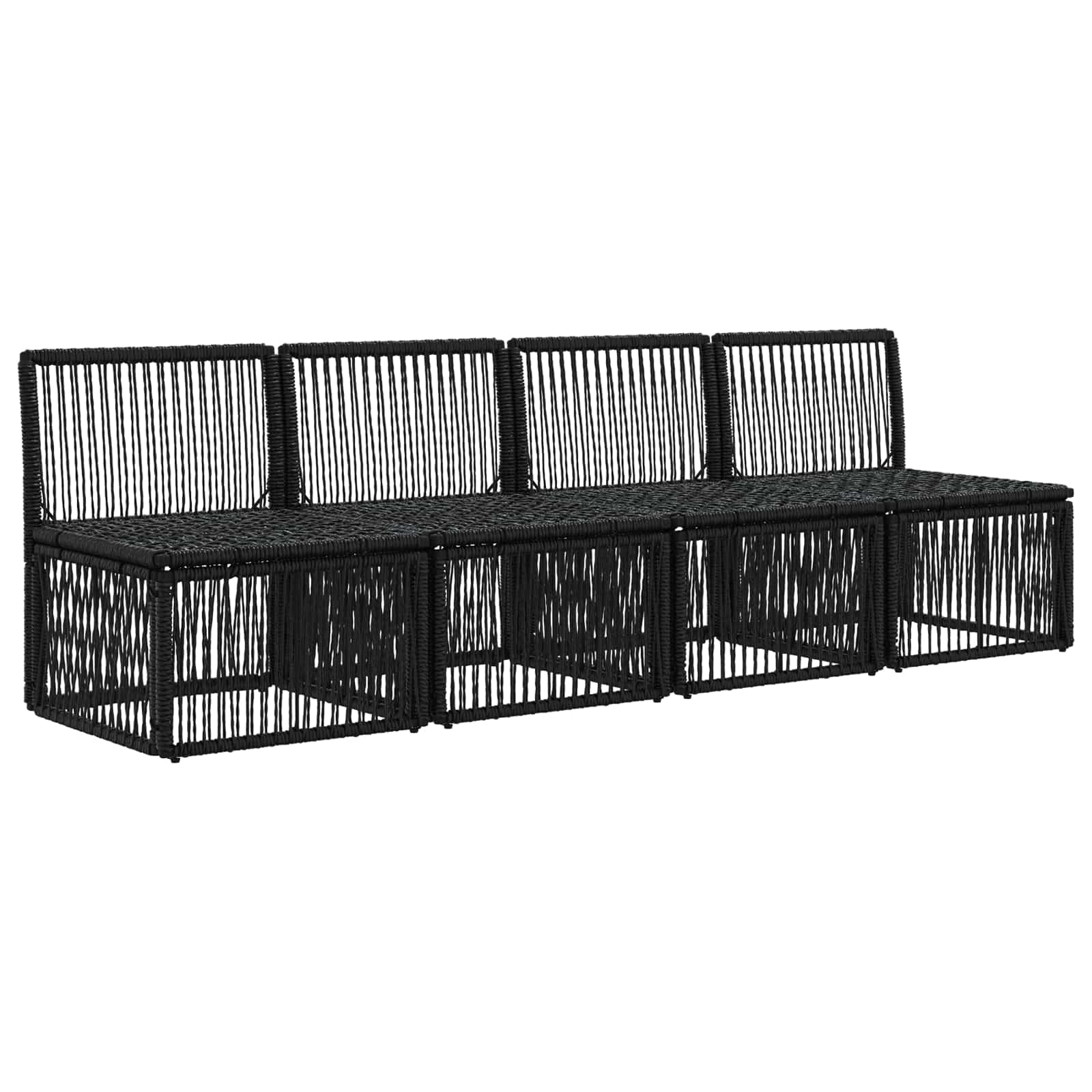 Sofa su keturiomis vietomis 4 pcs 4-Vietų skaičius Juoda