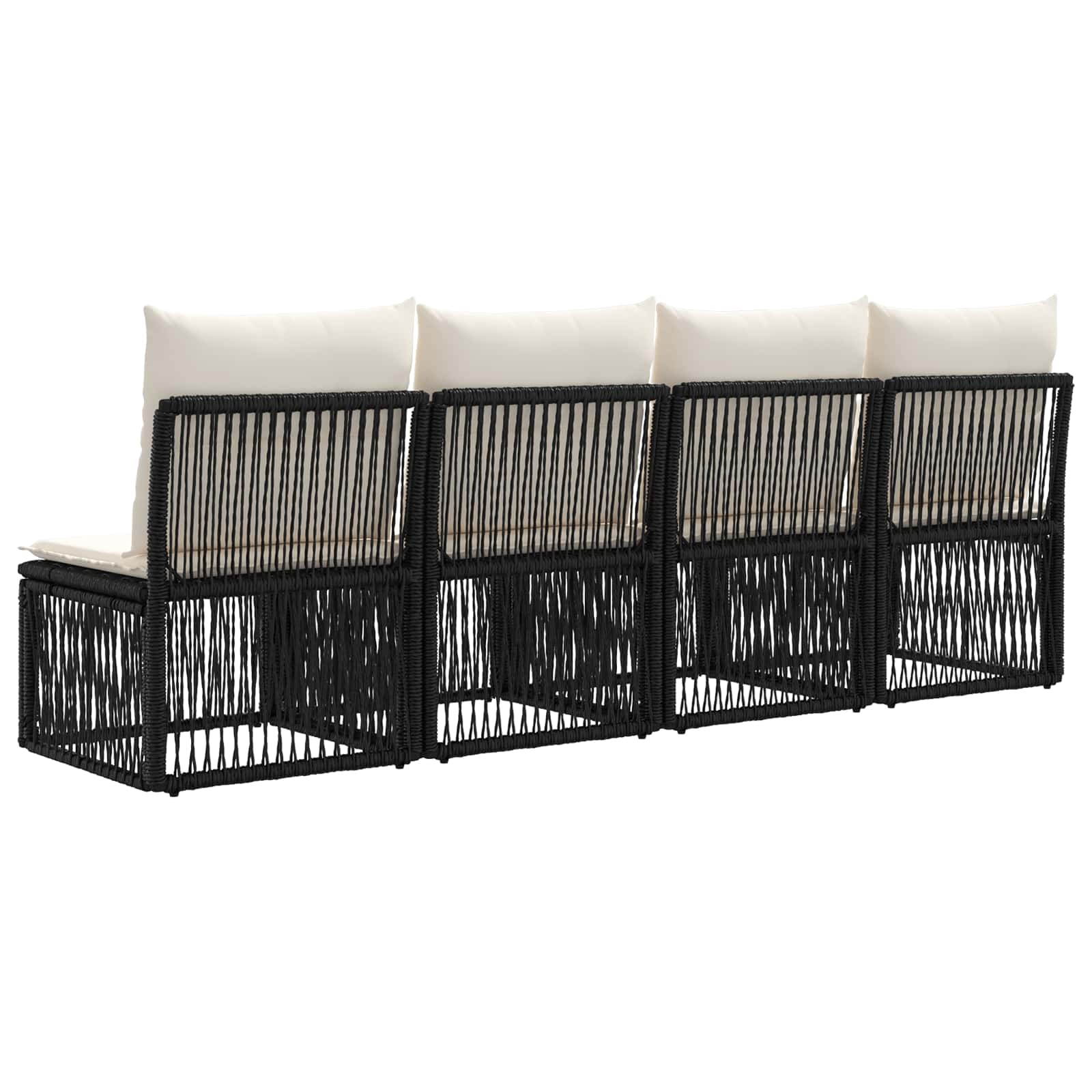 Sofa su keturiomis vietomis 4 pcs 4-Vietų skaičius Juoda