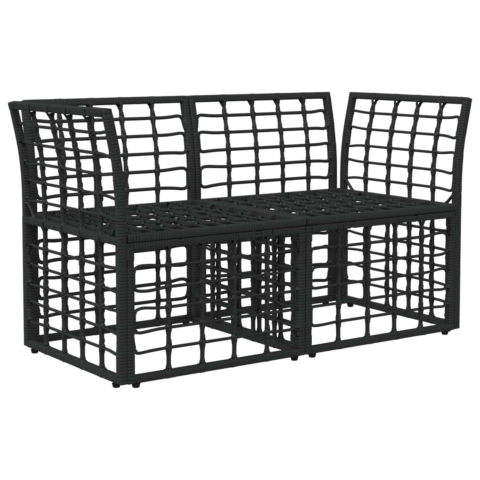 Lauko meilės sėdynė 2 pcs Juoda ir tamsiai pilka poliratanas