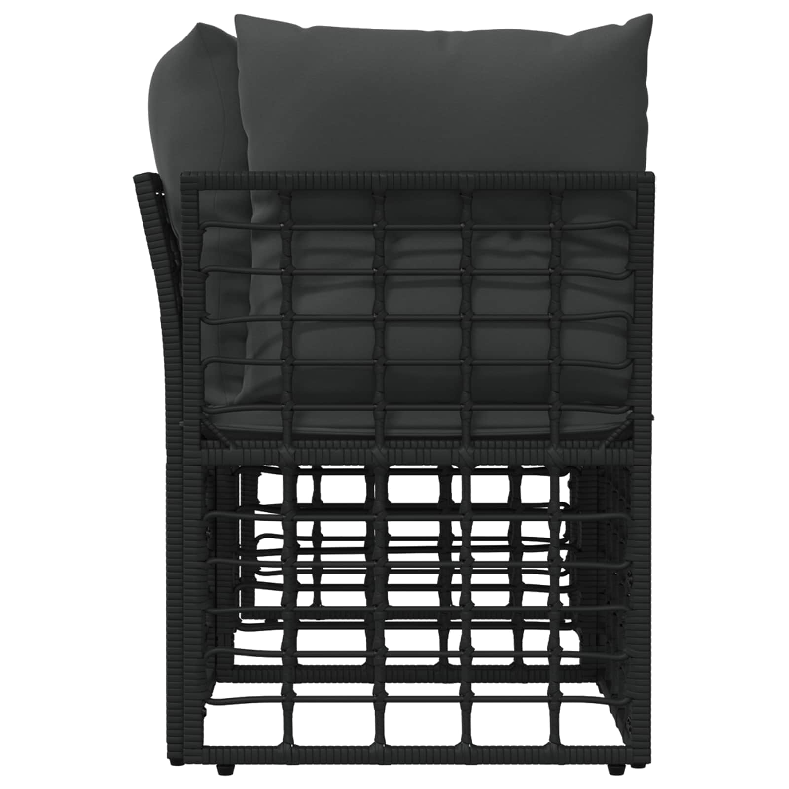 Lauko meilės sėdynė 2 pcs Juoda ir tamsiai pilka poliratanas