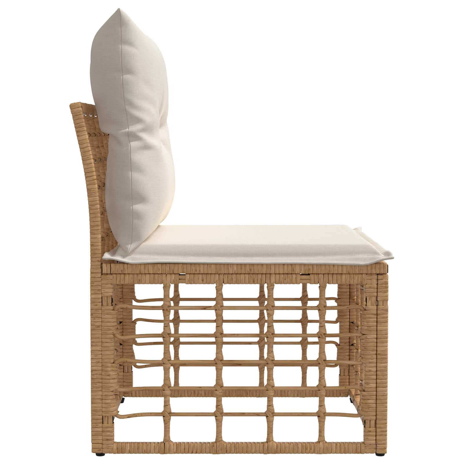 Modulinė lauko sofa be rankų Natūrali poliratanas