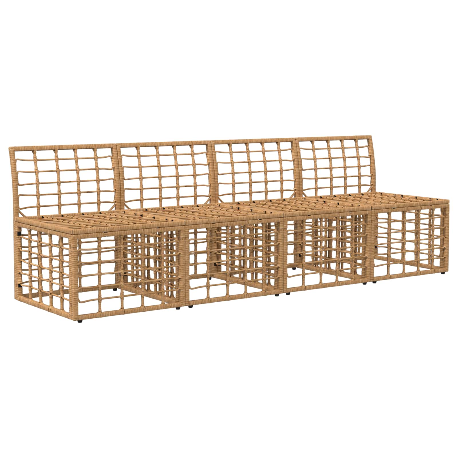 4 sėdimų vietų sodo sofa be rankų 4 pcs 4-Vietų skaičius