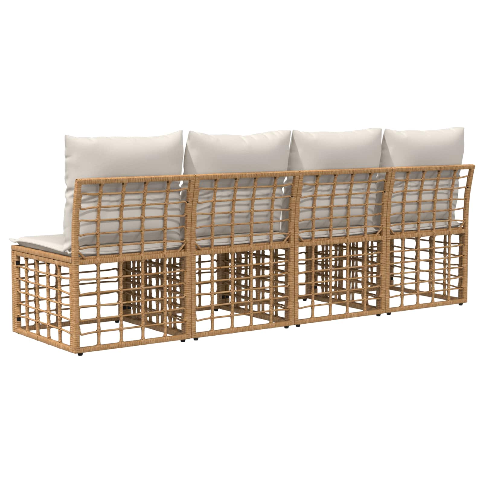 4 sėdimų vietų sodo sofa be rankų 4 pcs 4-Vietų skaičius