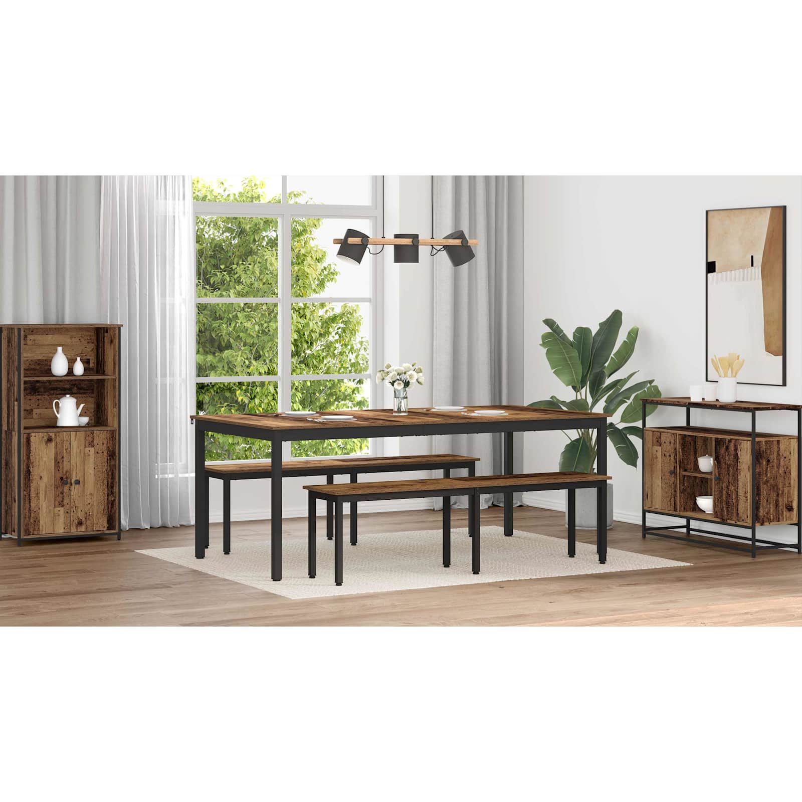 Valgomieji stalai 2 pcs 200 x 100 x 75 cm Apdirbta mediena