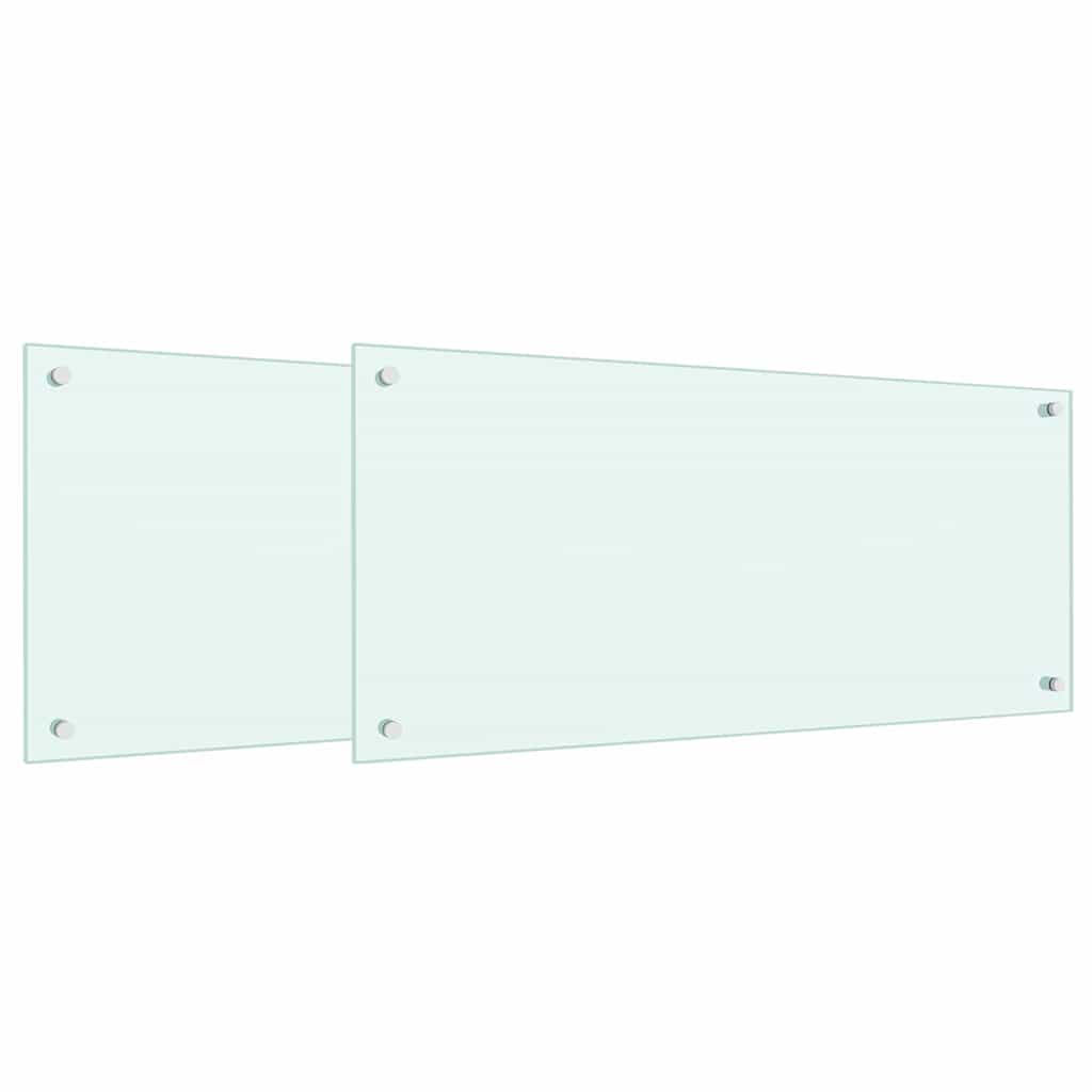 Kitchen back panel 2 pcs White 90 x 40 cm