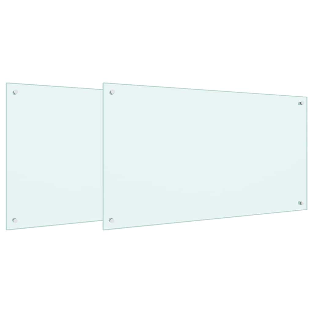 Kitchen back panel 2 pcs White 100 x 60 cm