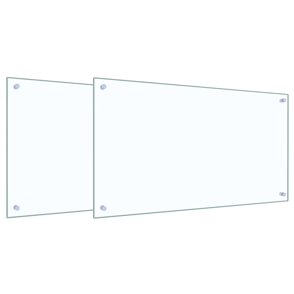 Kitchen splashback 2 pcs Transparent 90 x 50 cm