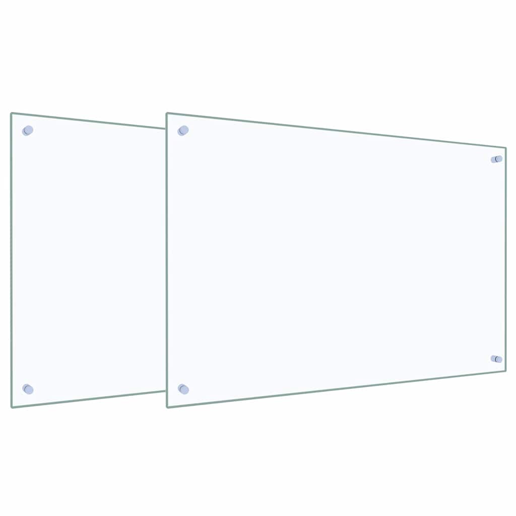 Virtuvės užpakalinė plokštė 2 pcs Skaidrus 90 x 60 cm