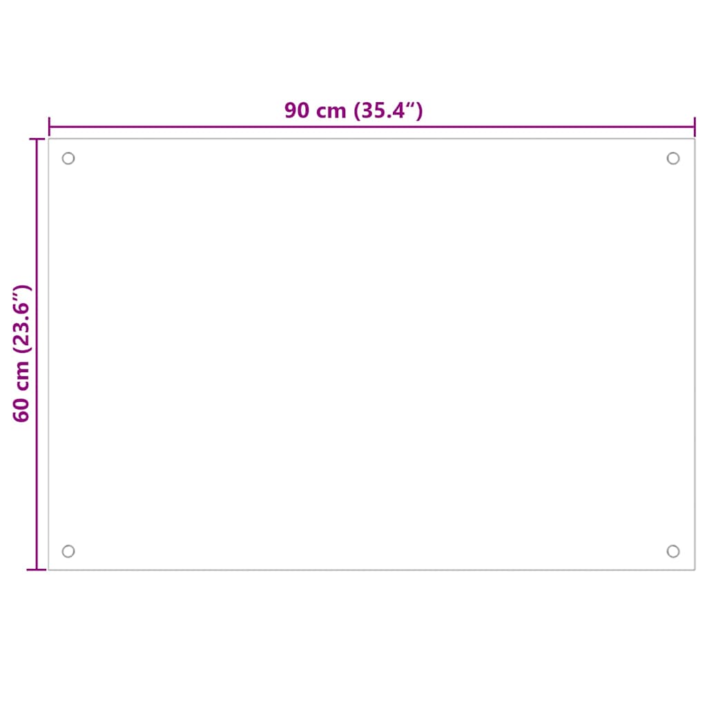 Virtuvės užpakalinė plokštė 2 pcs Skaidrus 90 x 60 cm