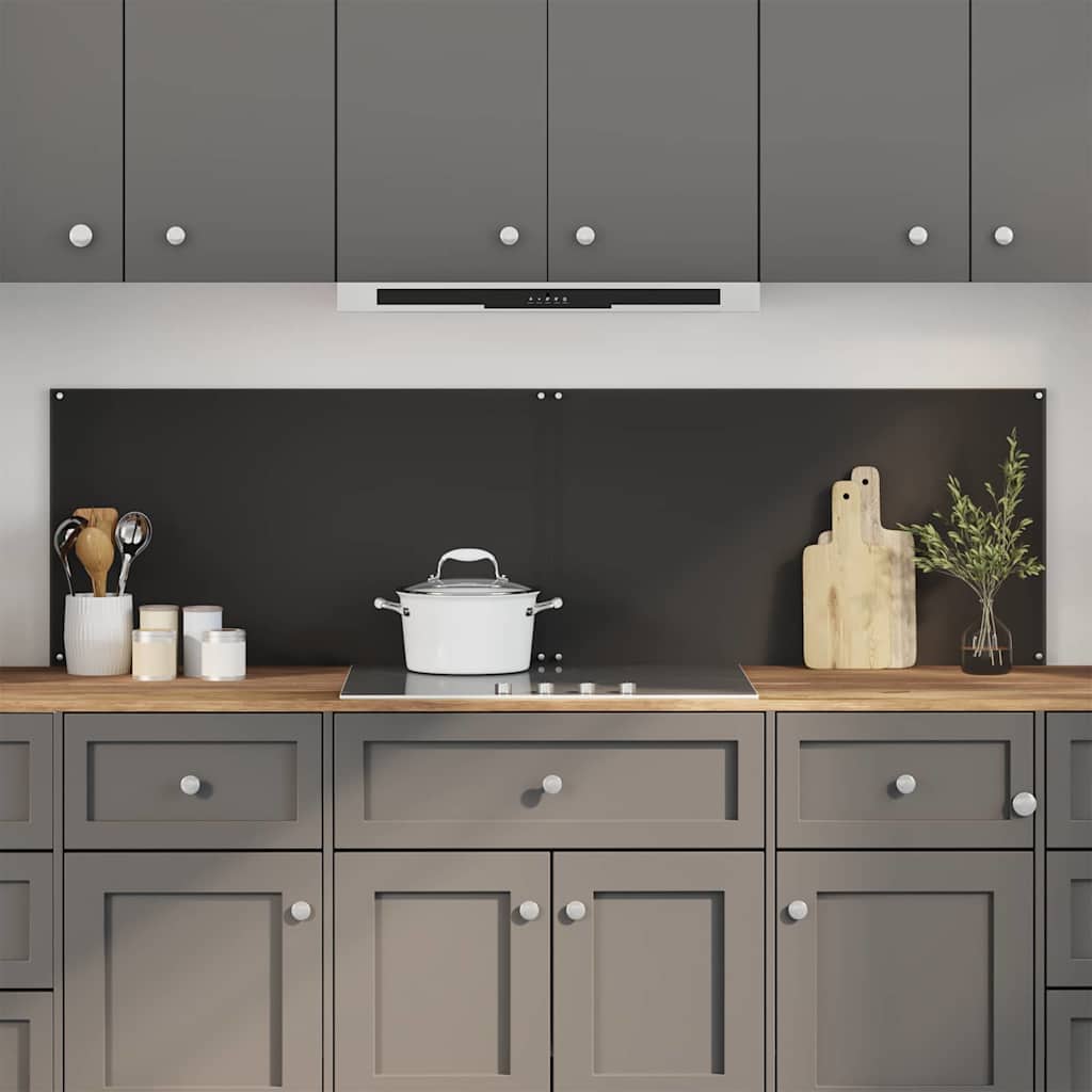 Kitchen back panel 2 pcs Black 90 x 50 cm
