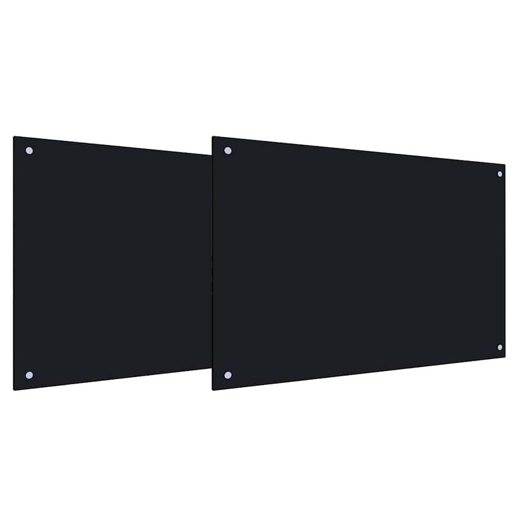 Kitchen back panel 2 pcs Black 90 x 50 cm