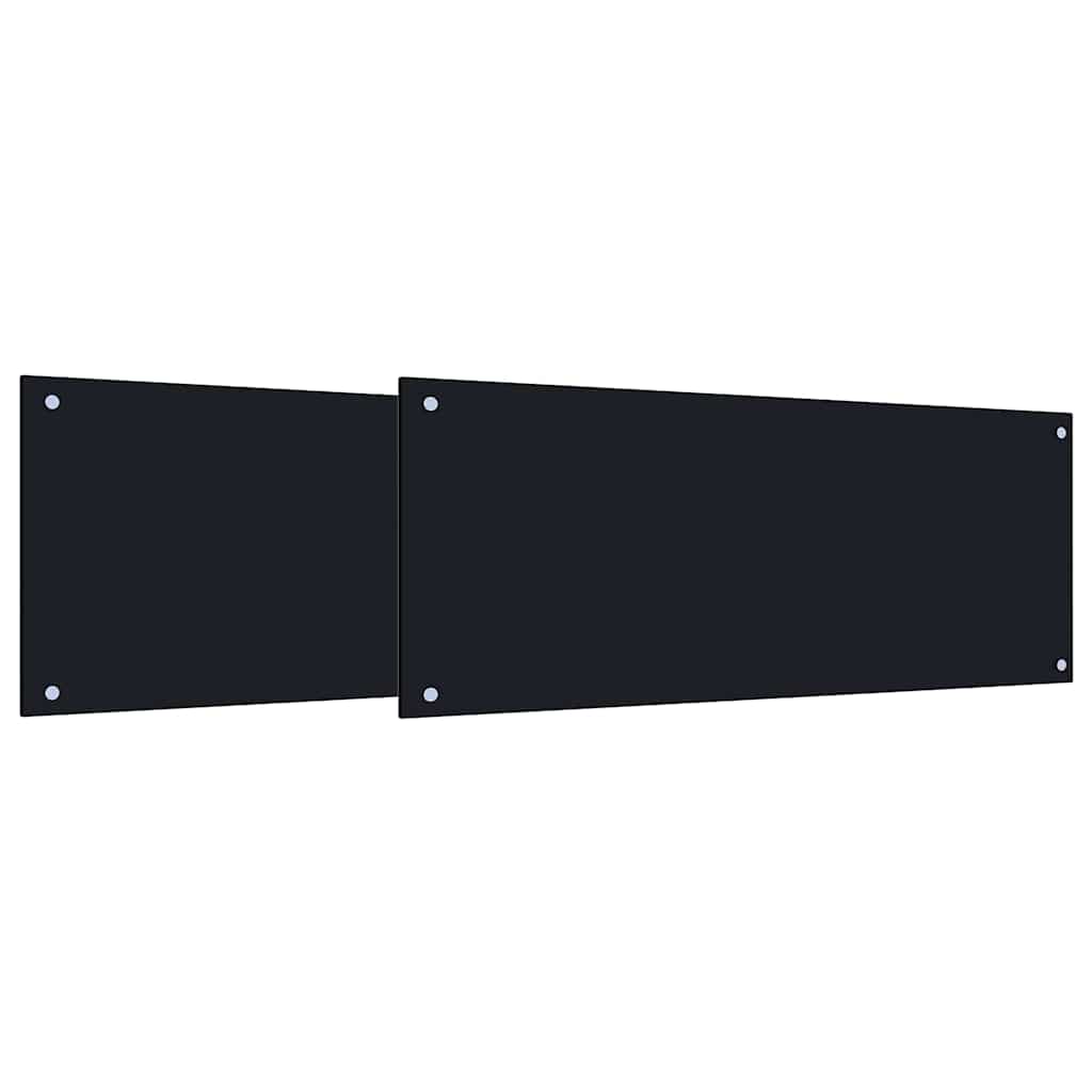 Virtuves aizmugurējais panelis 2 gab. Melns 100 x 40 cm