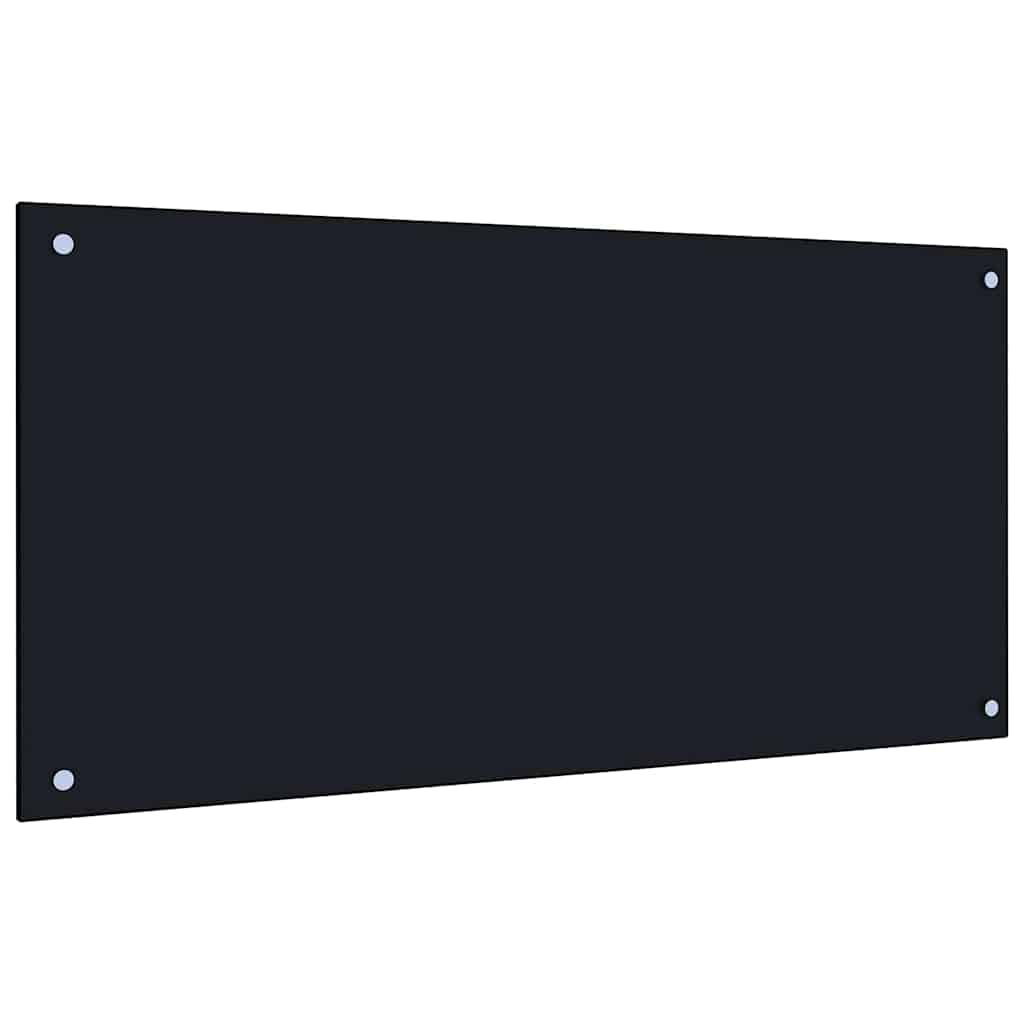 Virtuvės užpakalinė plokštė 2 pcs Juoda 100 x 50 cm