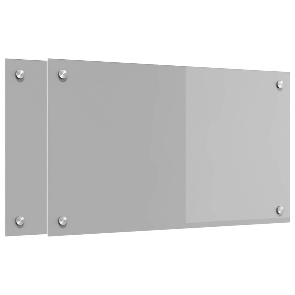 Virtuvės užpakalinė plokštė 2 pcs Šviesiai pilka 70 x 40 cm