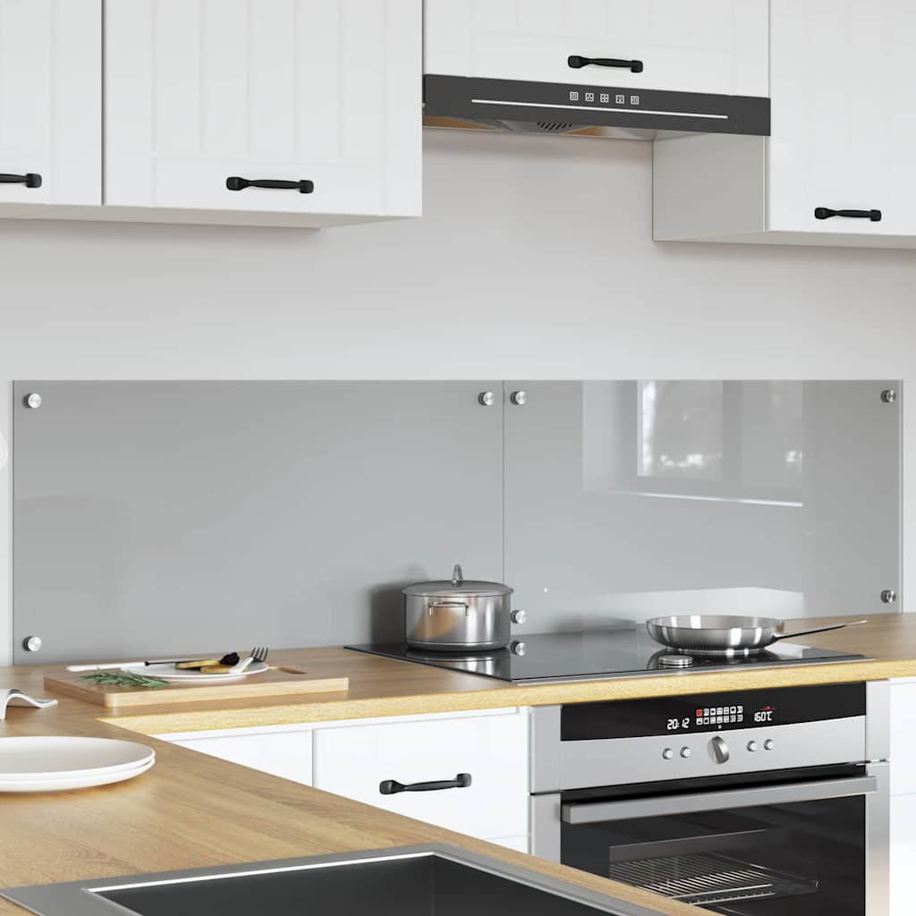 Virtuvės užpakalinė plokštė 2 pcs Šviesiai pilka 80 x 40 cm