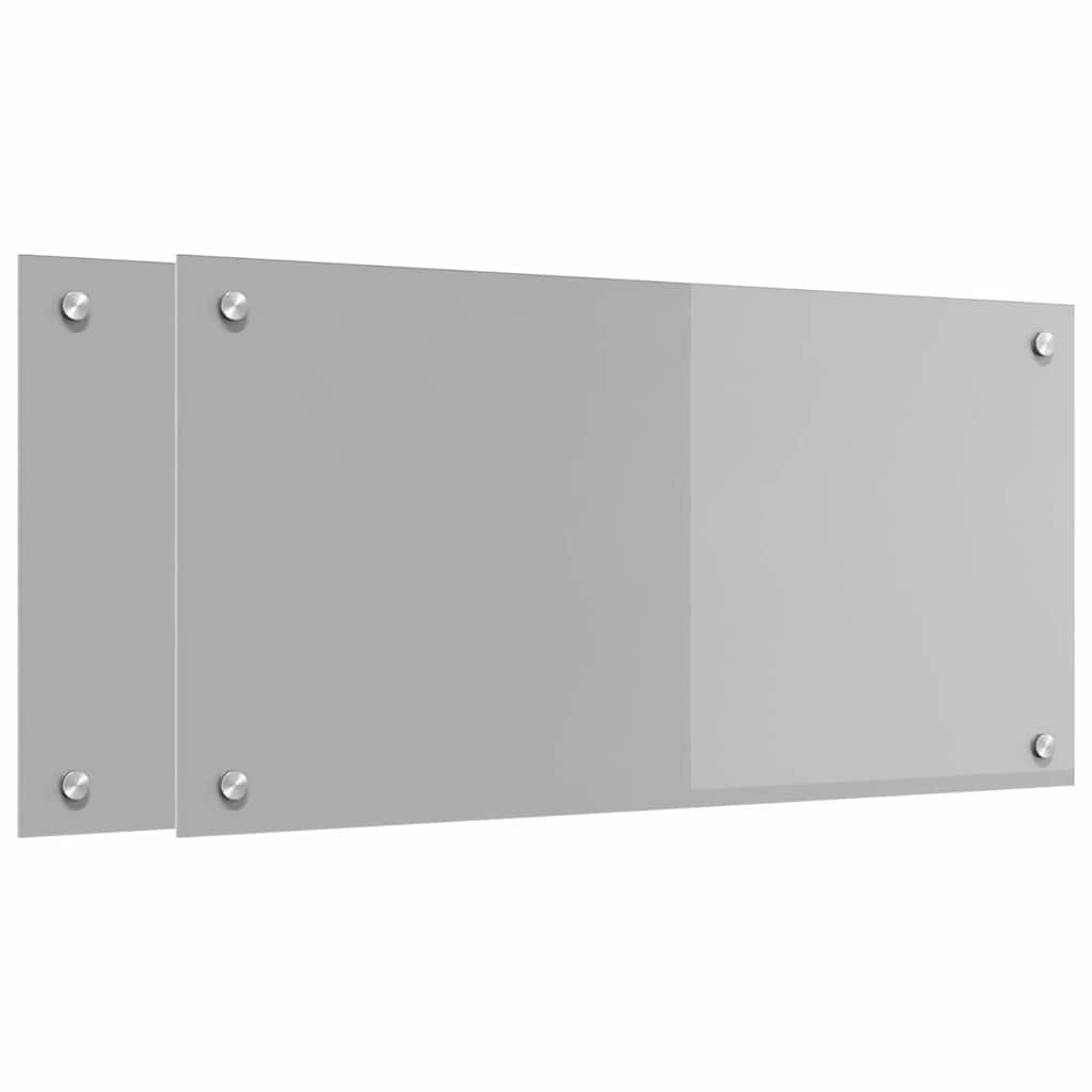 Virtuvės užpakalinė plokštė 2 pcs Šviesiai pilka 80 x 40 cm