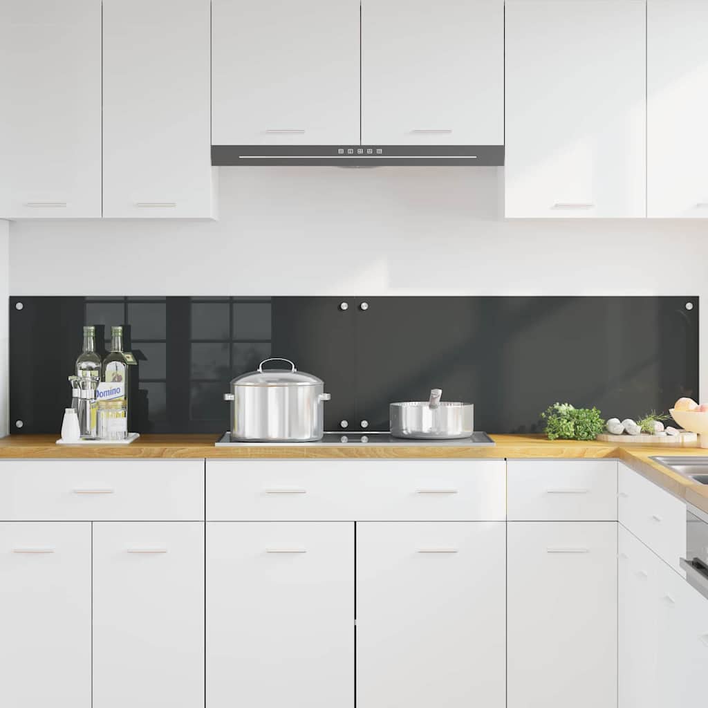 Virtuvės užpakalinė plokštė 2 pcs Tamsiai pilka 100 x 40 cm