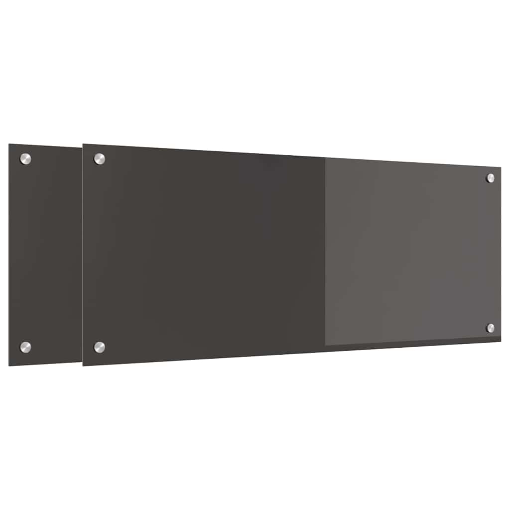 Virtuvės užpakalinė plokštė 2 pcs Tamsiai pilka 100 x 40 cm