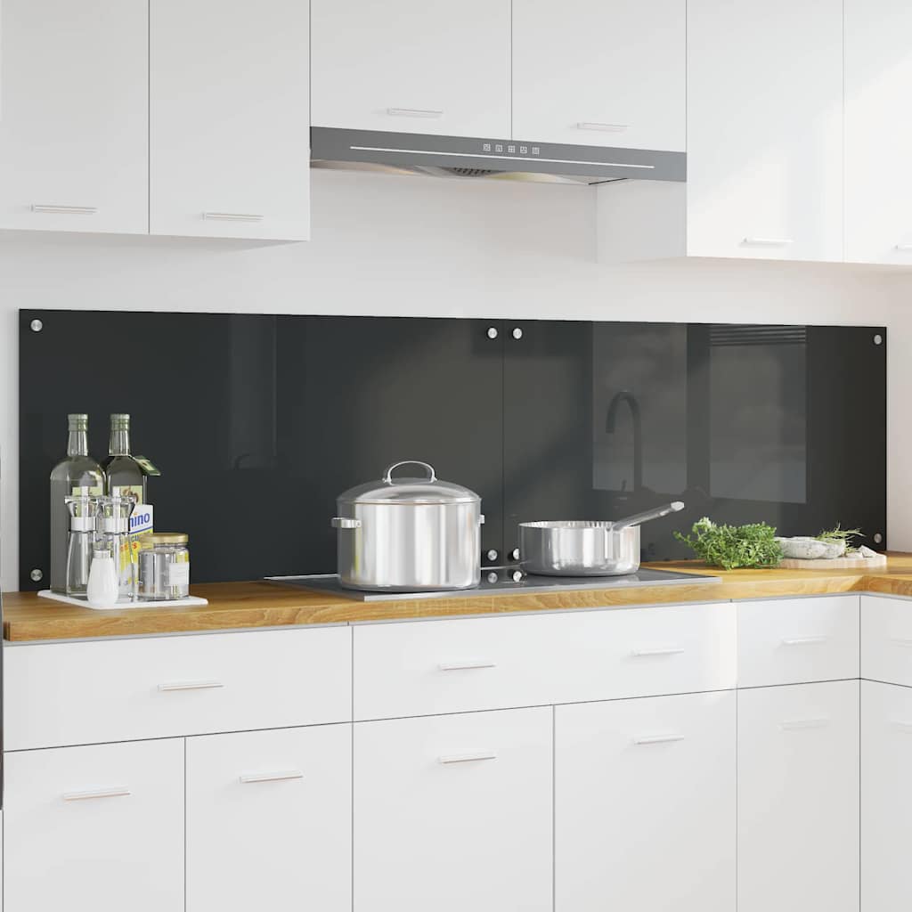 Virtuvės užpakalinė plokštė 2 pcs Tamsiai pilka 100 x 50 cm