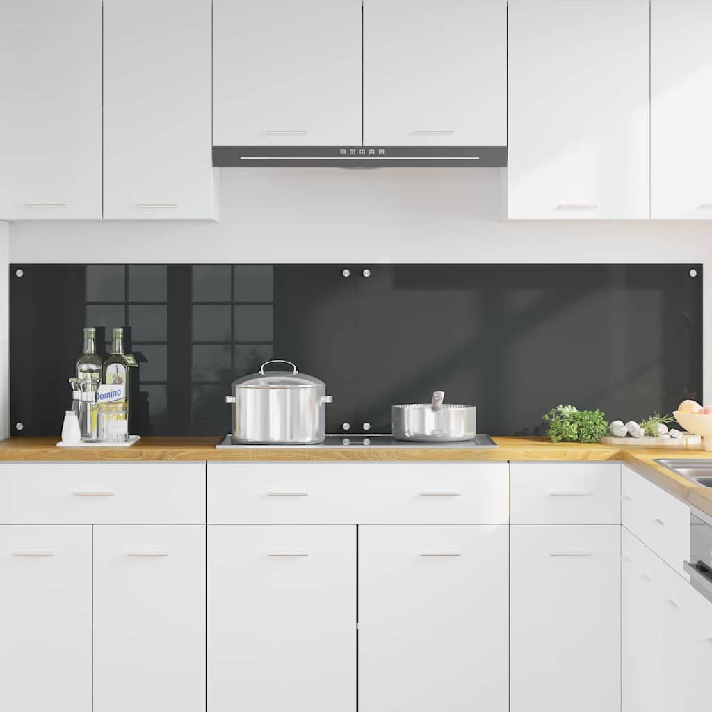 Virtuvės užpakalinė plokštė 2 pcs Tamsiai pilka 100 x 50 cm