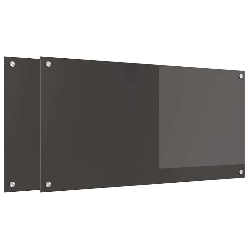 Virtuvės užpakalinė plokštė 2 pcs Tamsiai pilka 100 x 50 cm