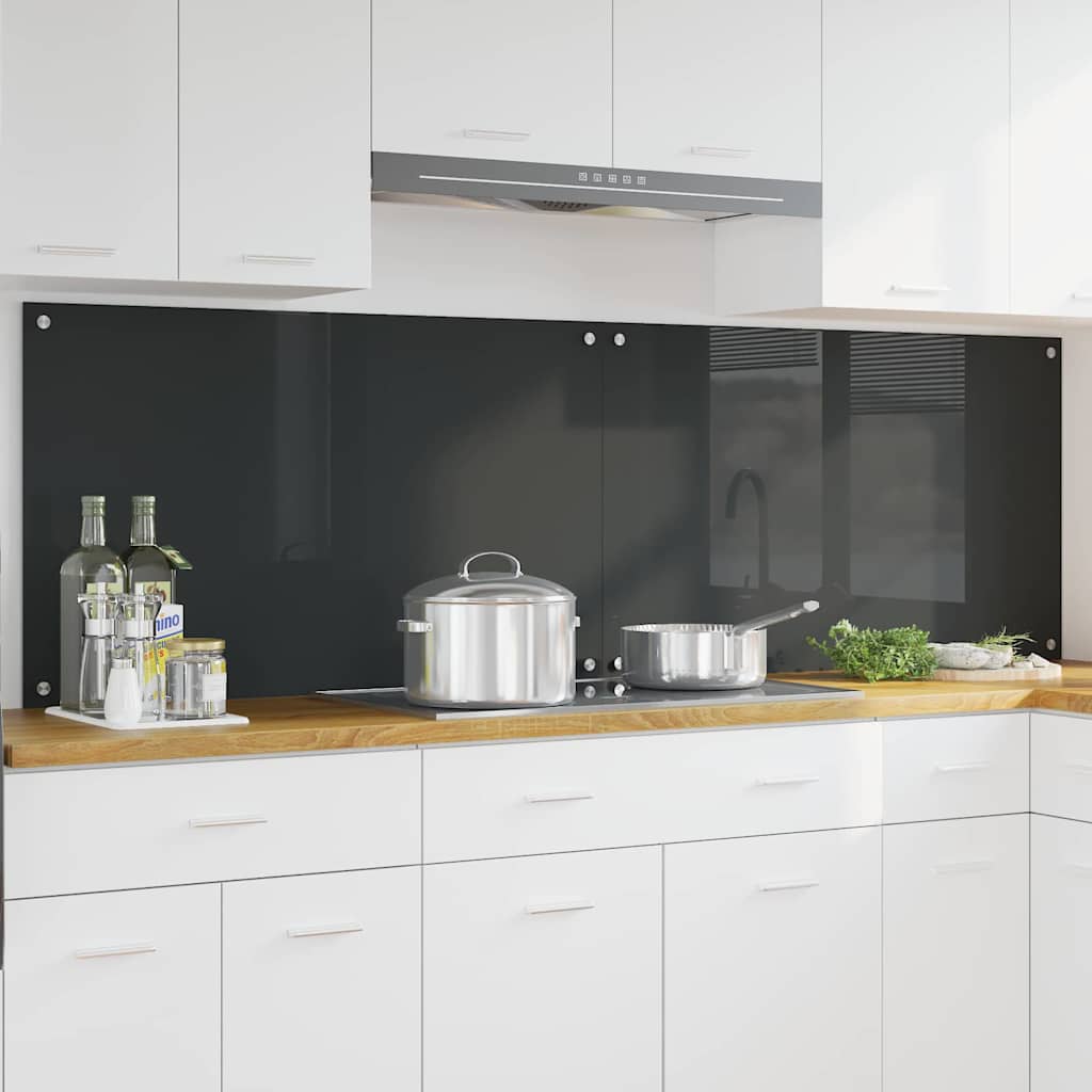 Virtuvės užpakalinė plokštė 2 pcs Tamsiai pilka 100 x 60 cm