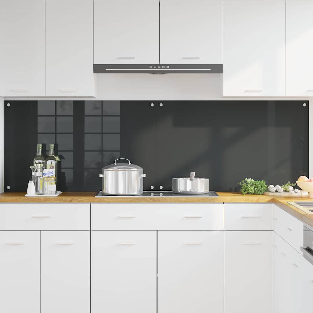 Virtuvės užpakalinė plokštė 2 pcs Tamsiai pilka 100 x 60 cm