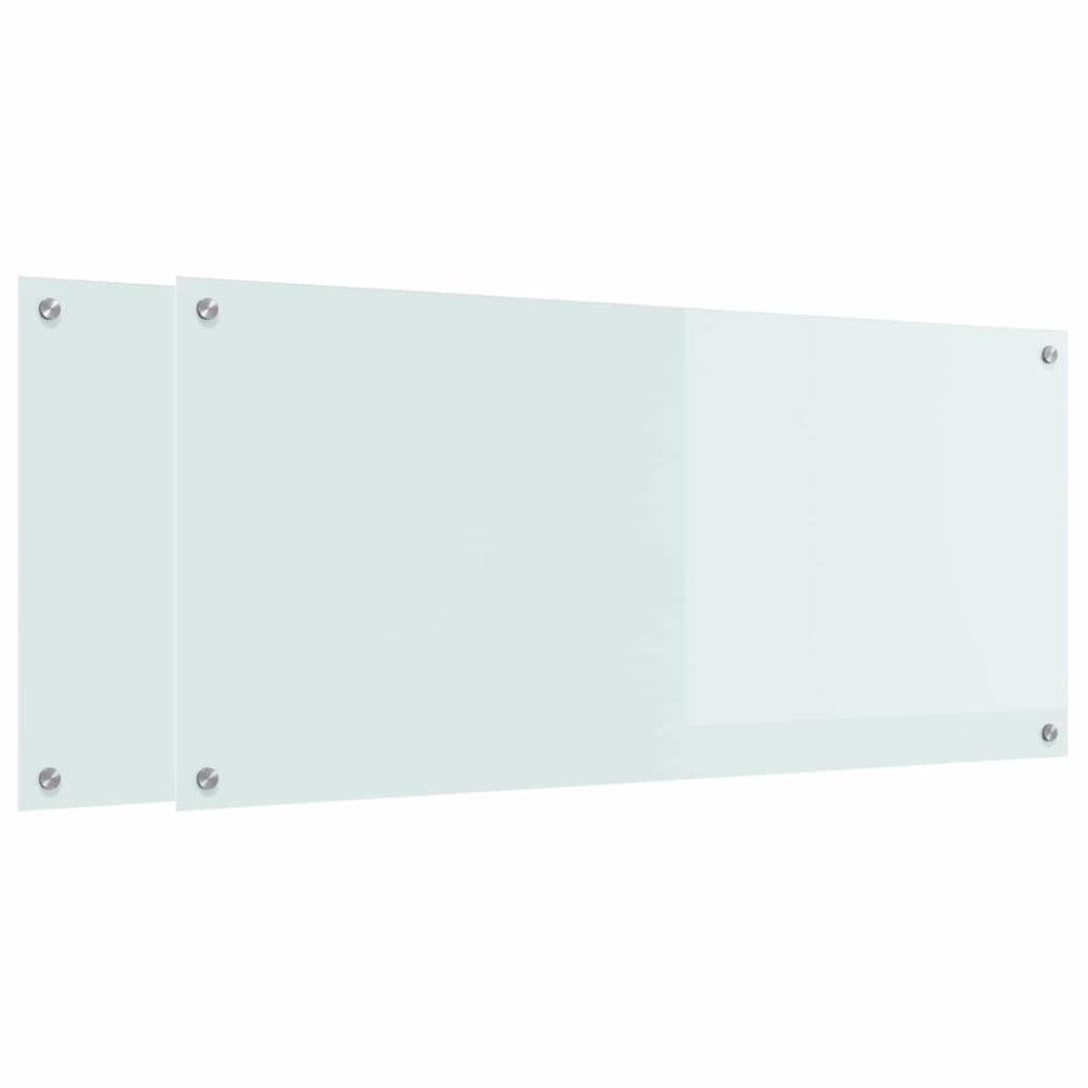 Virtuvės atbraila 2 pcs Balta 110 x 50 cm grūdintas stiklas