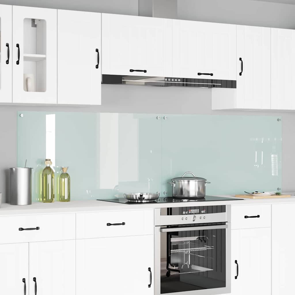 Virtuvės atbraila 2 pcs Balta 110 x 60 cm grūdintas stiklas