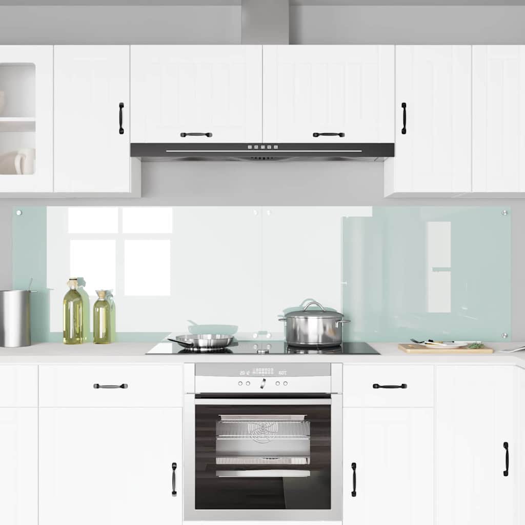 Virtuvės atbraila 2 pcs Balta 110 x 60 cm grūdintas stiklas