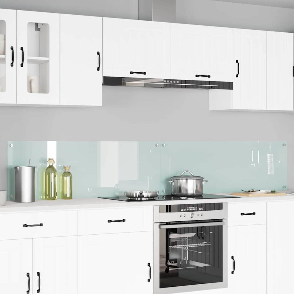 Virtuvės atbraila 2 pcs Balta 120 x 40 cm grūdintas stiklas
