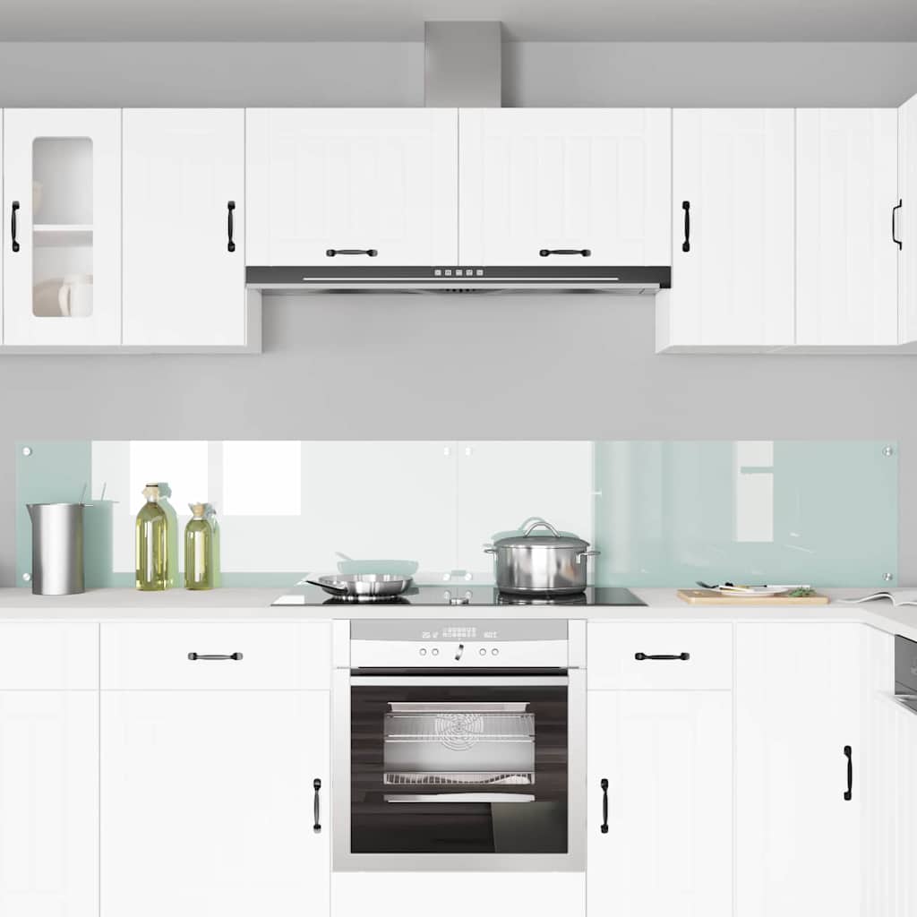 Virtuvės atbraila 2 pcs Balta 120 x 40 cm grūdintas stiklas