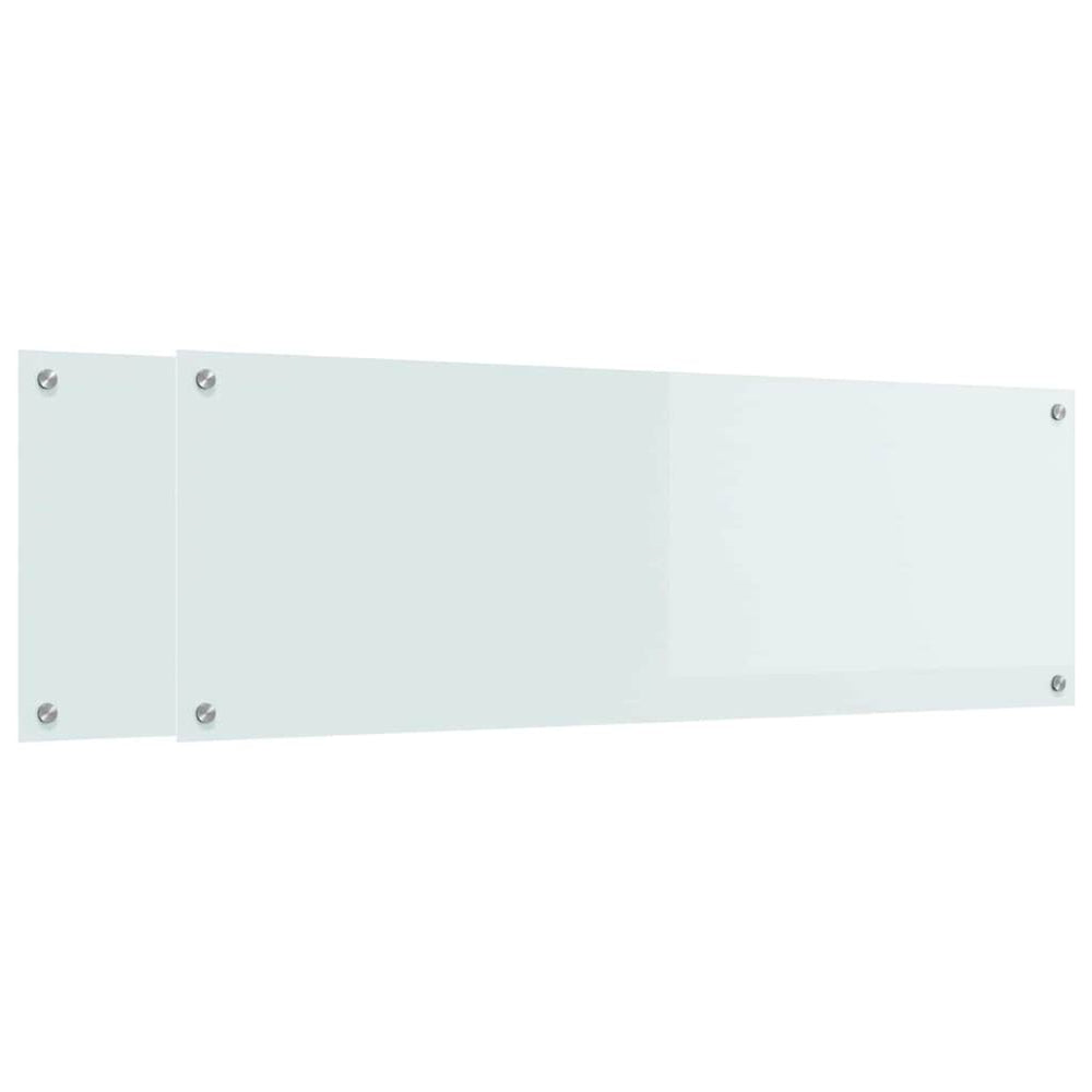 Virtuvės atbraila 2 pcs Balta 120 x 40 cm grūdintas stiklas