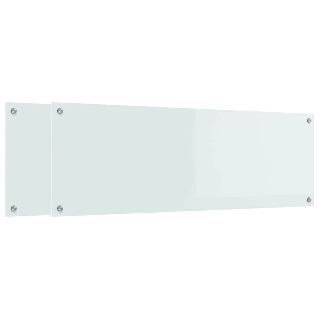 Virtuvės atbraila 2 pcs Balta 120 x 40 cm grūdintas stiklas