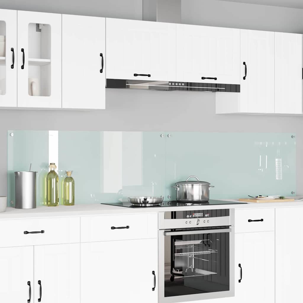 Virtuvės atbraila 2 pcs Balta 120 x 50 cm grūdintas stiklas