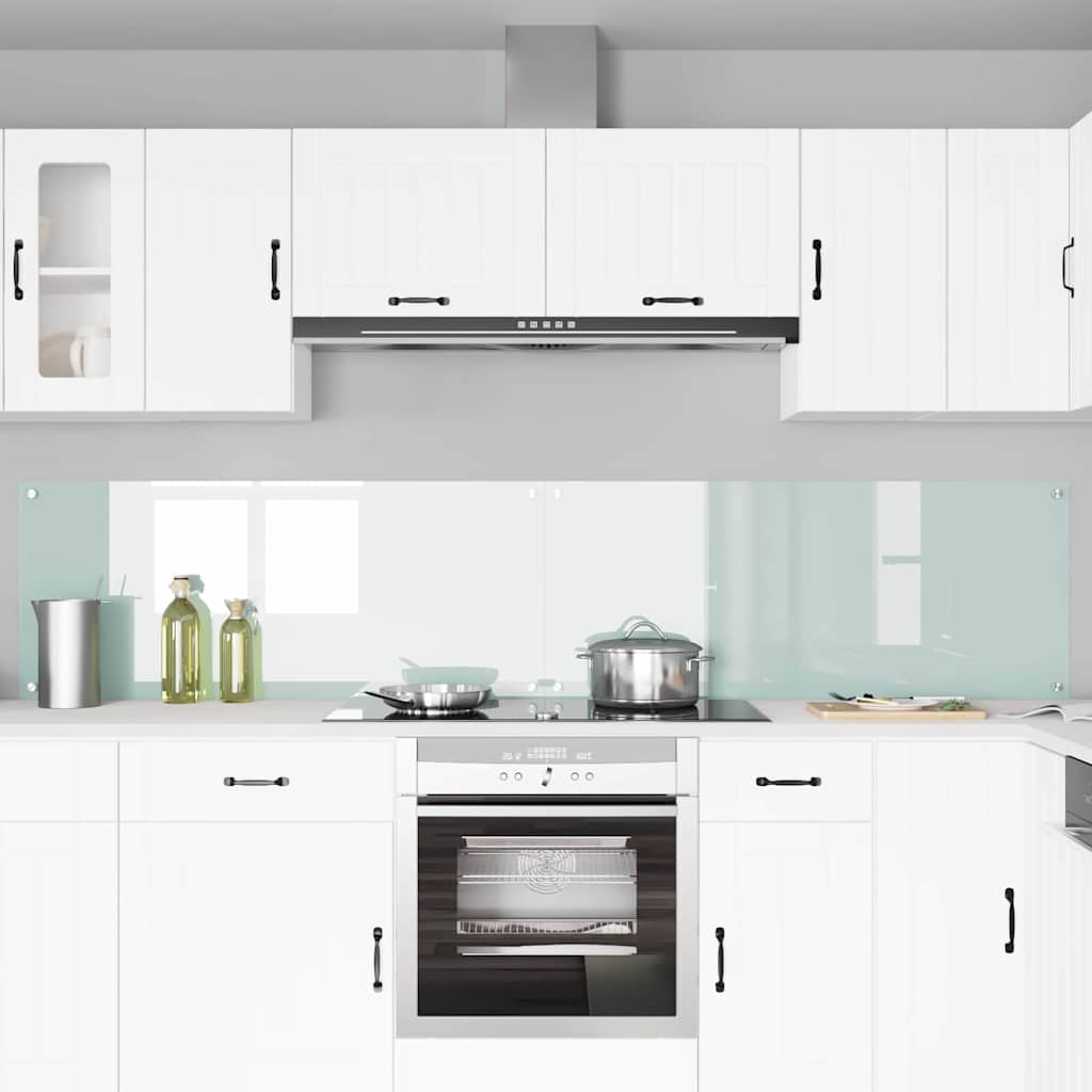 Virtuvės atbraila 2 pcs Balta 120 x 50 cm grūdintas stiklas
