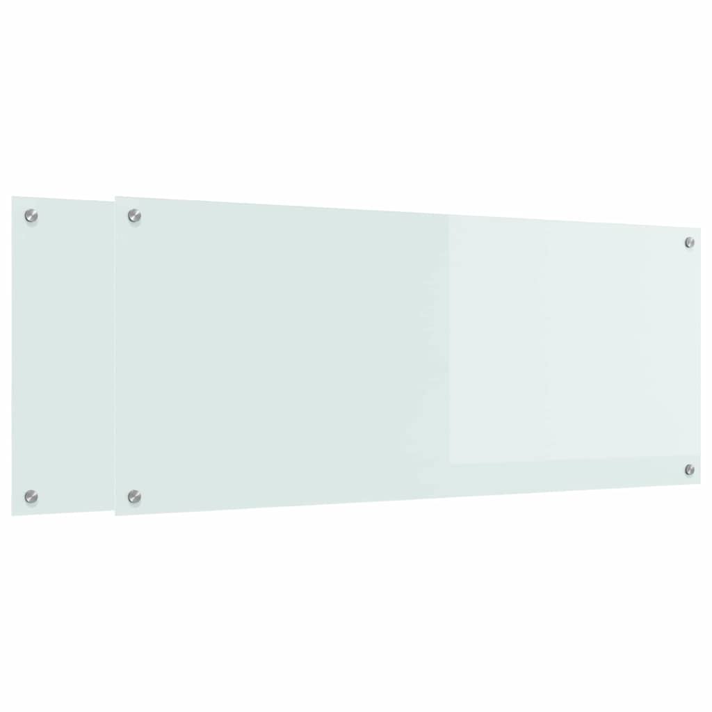 Virtuvės atbraila 2 pcs Balta 120 x 50 cm grūdintas stiklas