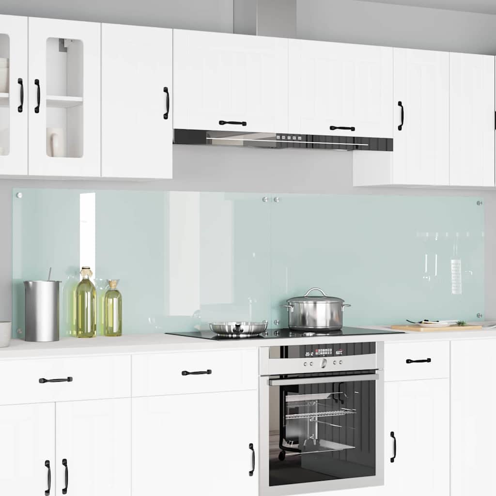 Virtuvės atbraila 2 pcs Balta 120 x 60 cm grūdintas stiklas