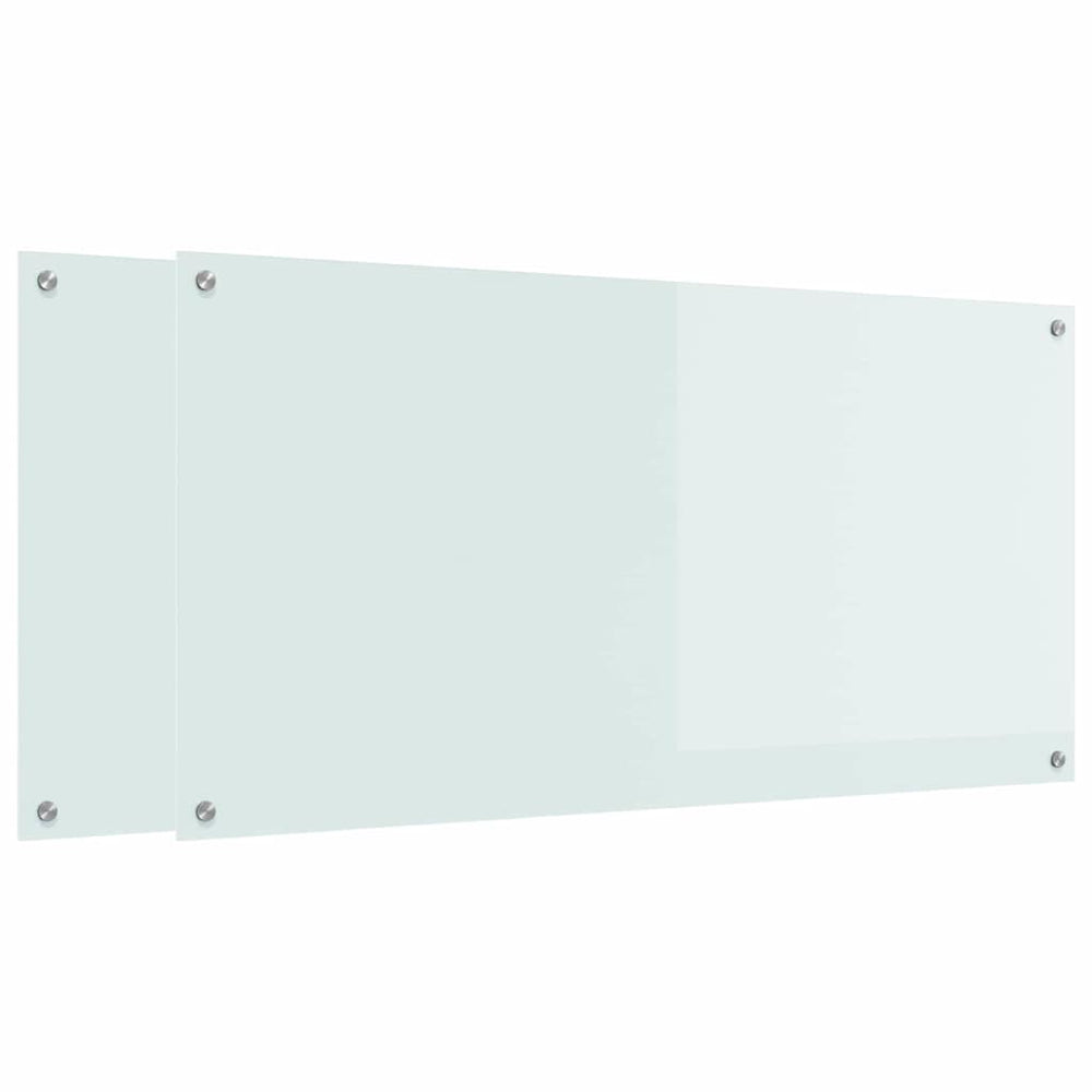 Virtuvės atbraila 2 pcs Balta 120 x 60 cm grūdintas stiklas