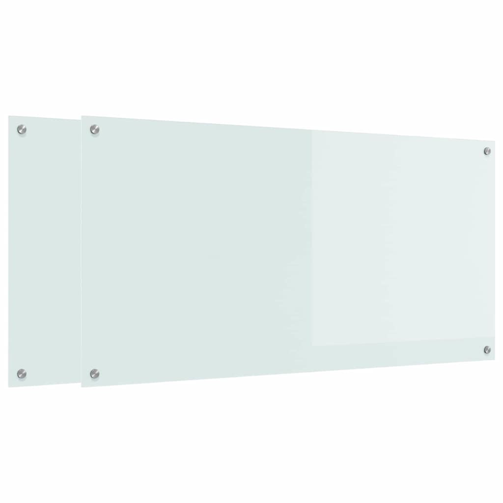 Virtuvės atbraila 2 pcs Balta 120 x 60 cm grūdintas stiklas